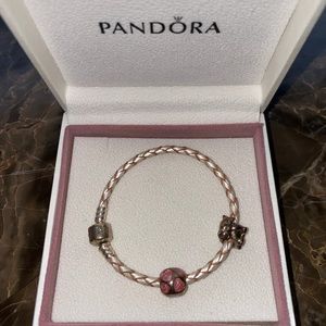 Pandora bracket with two charms